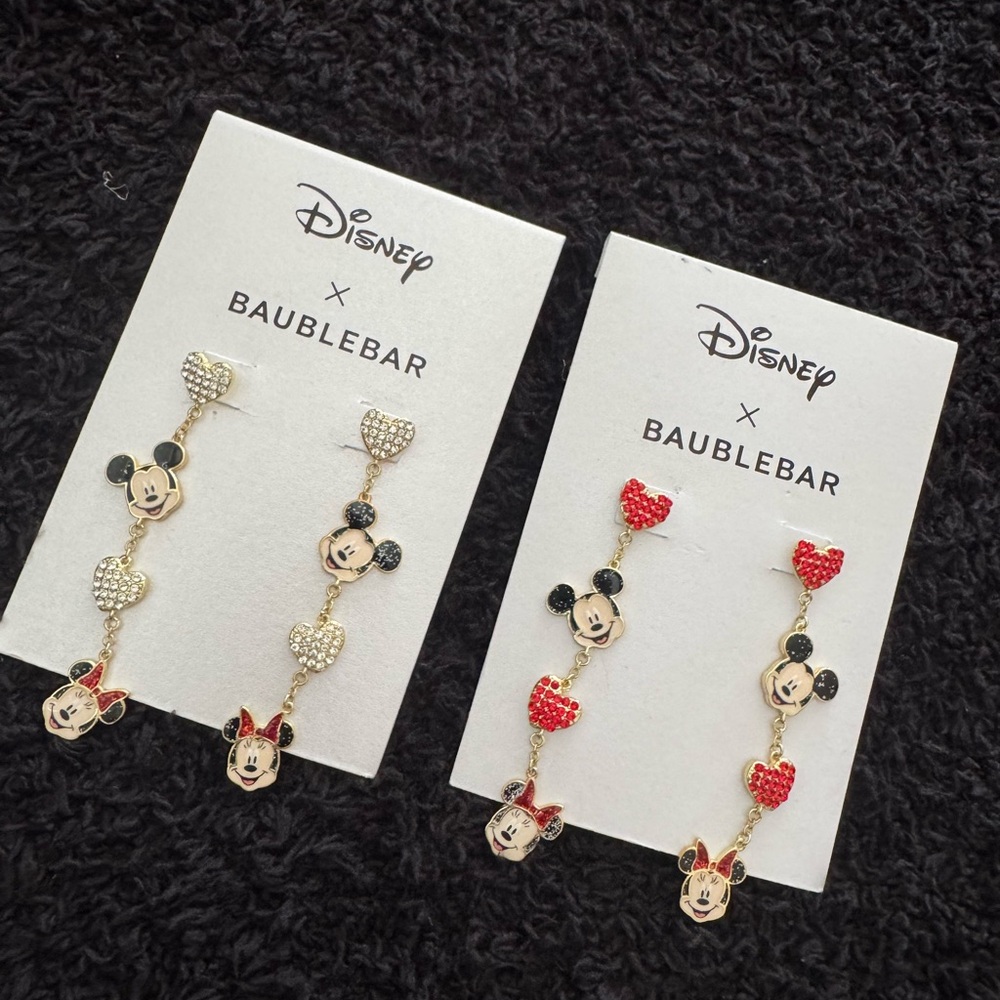 Mickey Mouse Earrings - Red and Black Valentines Day/Love